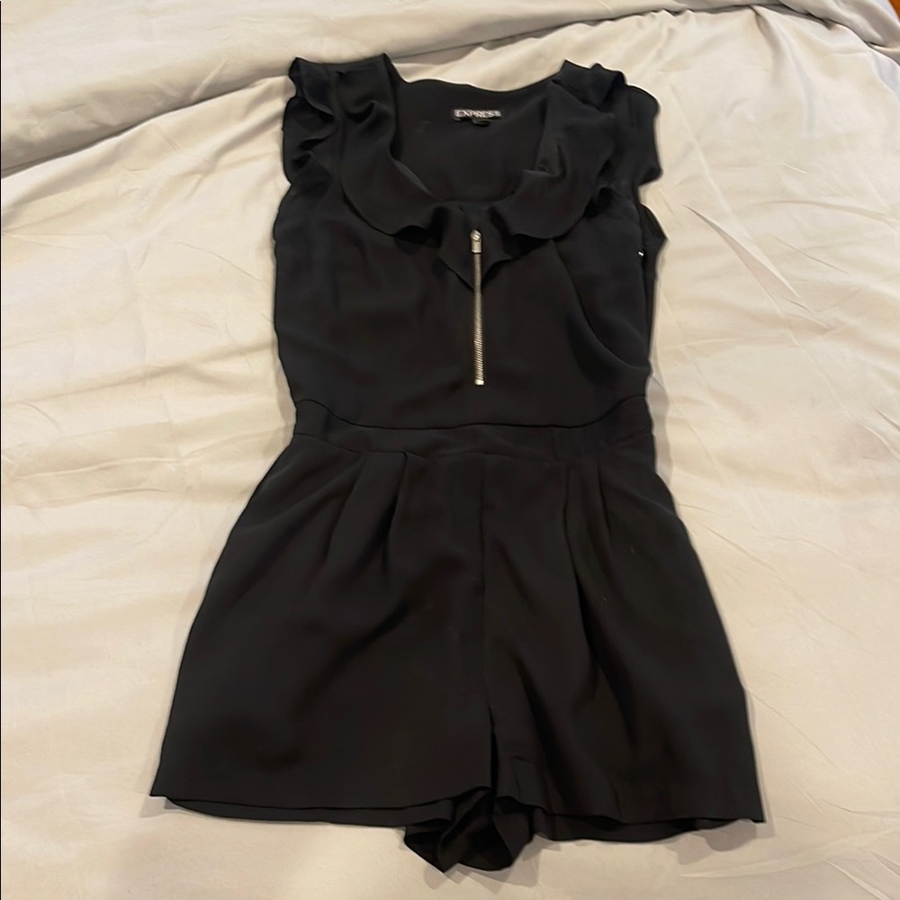 Express Black Ruffled Romper size 2/4
